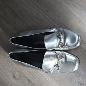 Gucci Loafer Horsebit Argento Sz.40/9.5